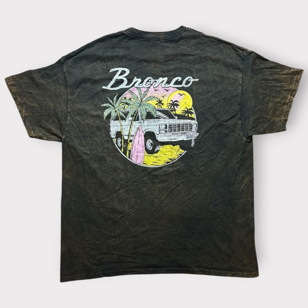 Ford Bronco Graphic T-Shirt XL Mens Black Mineral Wash Retro Hybrid Apparel